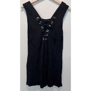 Cable‎ & Gauge Women's Black Top Lace Detail Stretch Size Large